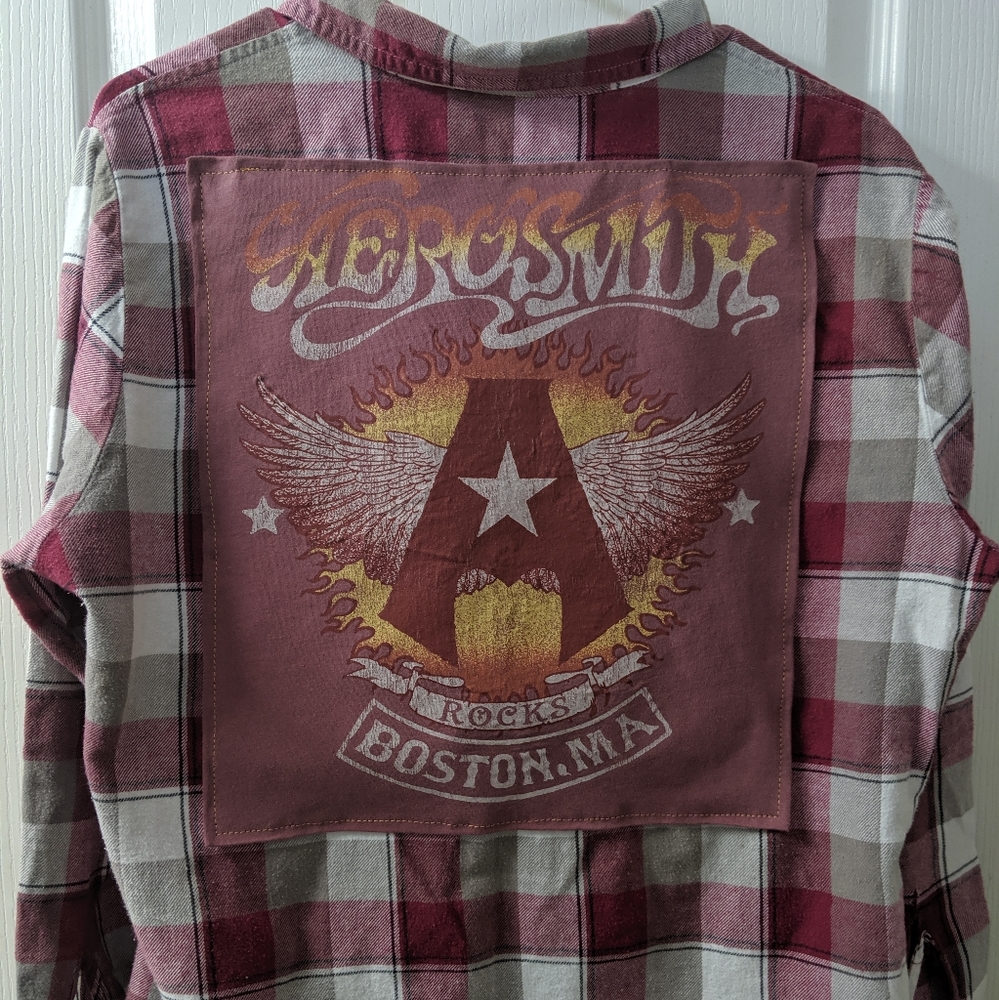 Aerosmith Upcycled Flannel Shirt